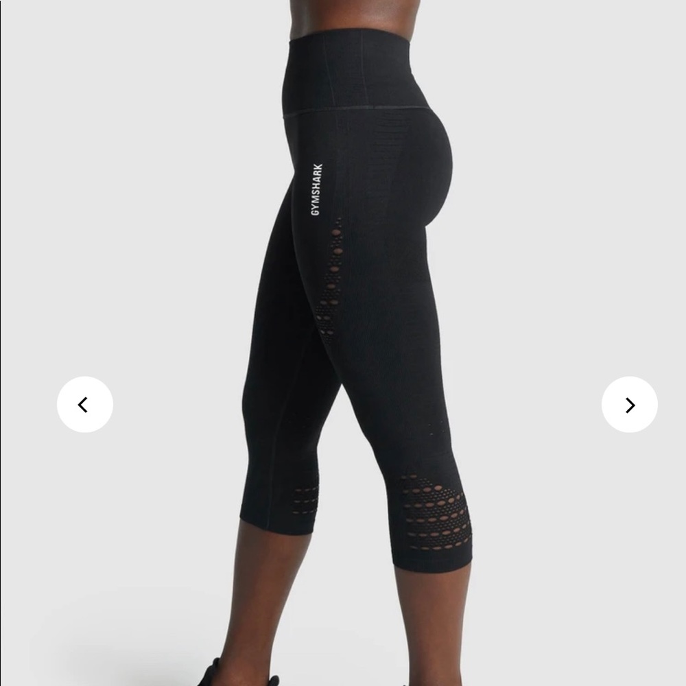 Gymshark Energy Seamless Cropped Leggings, black, size XS